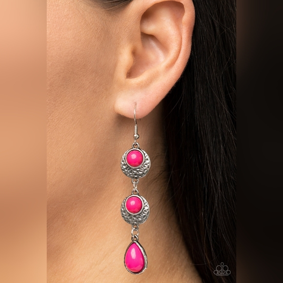 Tahoe Trailblazer Pink Earrings SILVER - Picture 2 of 3
